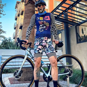 אוהבת את הכאב גברים שרוול קצר רכיבה על אופניים ג 'רזי החליפה חולצה ח